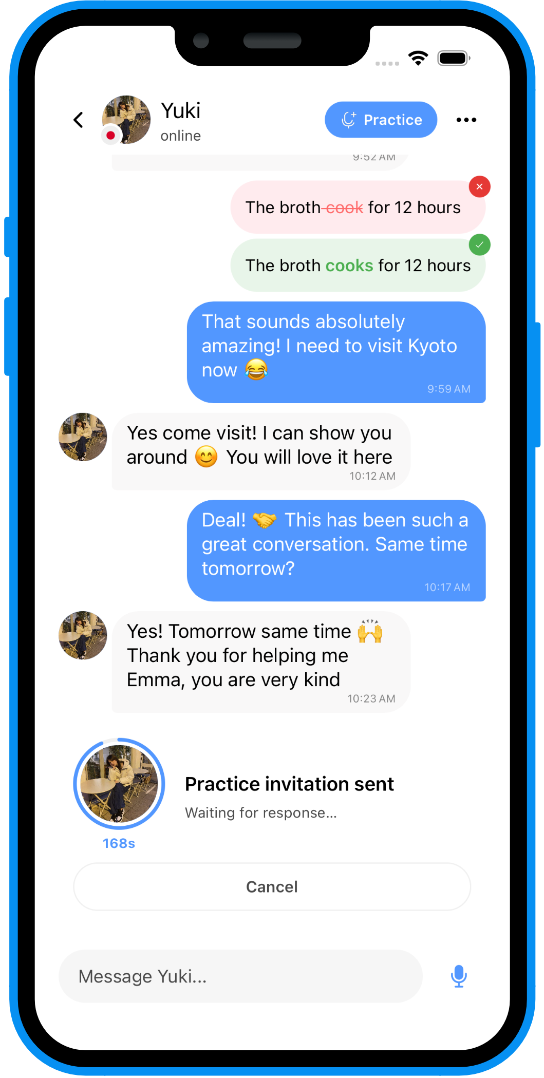 Chat, Correct Each Other, Call to Practice